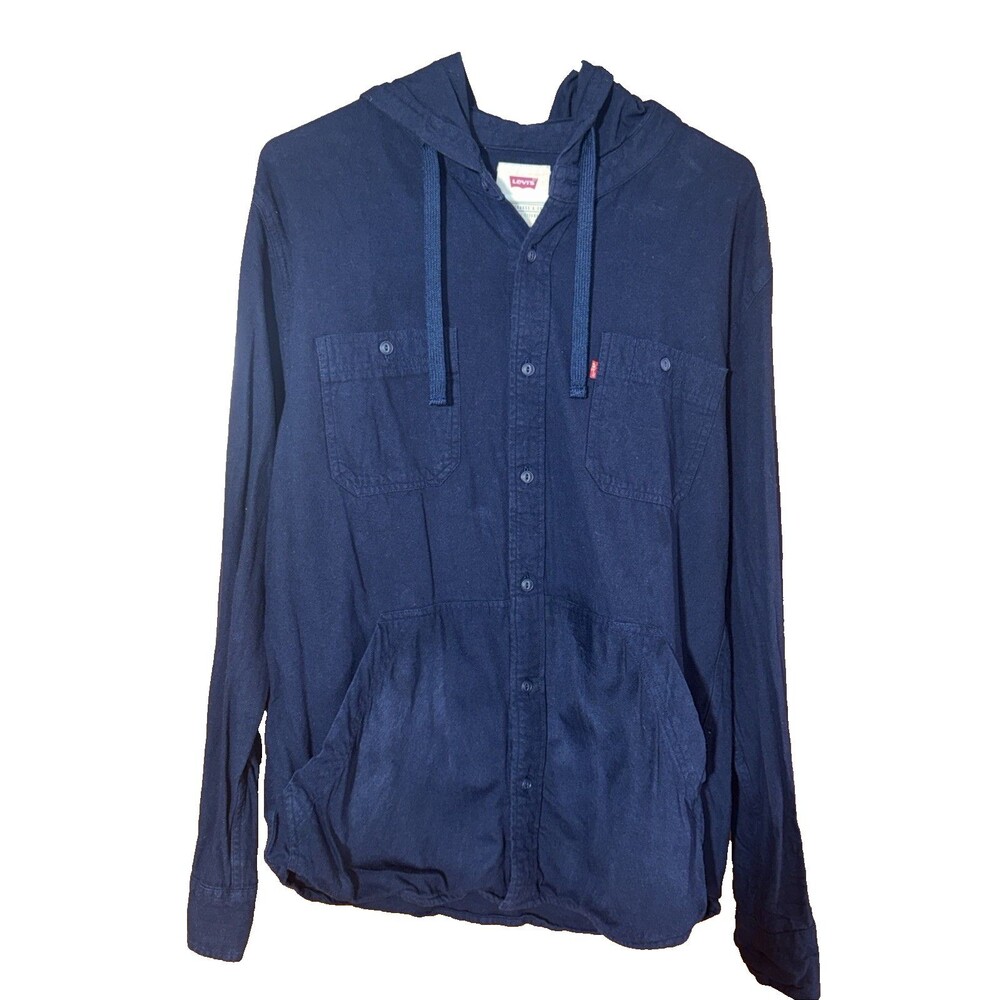 Levi's Men's Navy hooded Shirt sz L